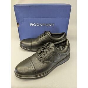 Rockport Men's Golf Shoes Total Motion Links Cap Toe, Waterproof, Black, 7W